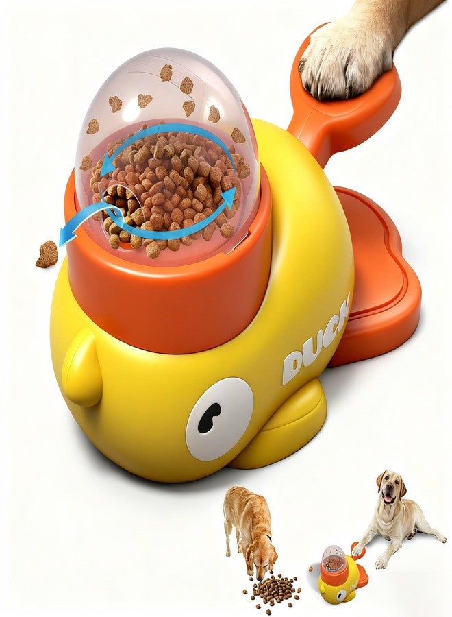 Canumer 2-in-1 Dog Interactive Treat Dispenser Toy - Durable Food Puzzle Slow Feeder, Duck Shape Enrichment Toys with Button, Mentally Stimulating Toys for Dogs/Cats/Pets - Image 1